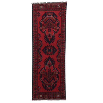 Keleti szőnyeg bordó 50x147 kézi csomozású afgán szőnyeg