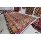 Extra nagyméretű kilim szőnyeg 404x814 kézzel szőtt afgán gyapjú kilim