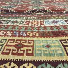 Extra nagyméretű kilim szőnyeg 404x814 kézzel szőtt afgán gyapjú kilim