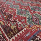 Extra nagyméretű kilim szőnyeg 404x814 kézzel szőtt afgán gyapjú kilim