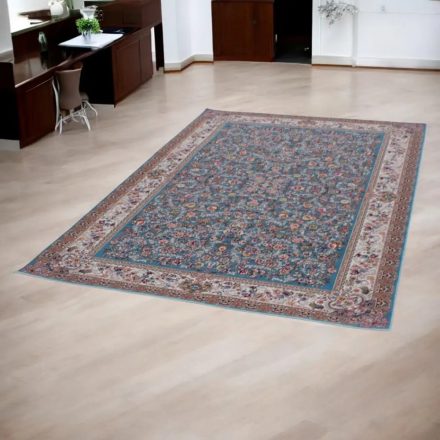 Perzsa szőnyeg Kerman kék 150x225 luxus szőnyeg akrilból