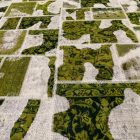 Design szőnyeg zöld-fehér Patchwork 200x298 nappali szőnyeg