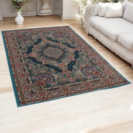 Perzsa szőnyeg kék TABRIZ 160x230 luxus nappali szőnyeg akrilból