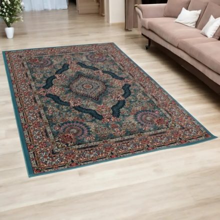 Perzsa szőnyeg kék TABRIZ 200x300 luxus nappali szőnyeg akrilból
