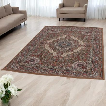 Perzsa szőnyeg barna MEDALION 200x300 luxus nappali szőnyeg akrilból