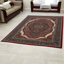 Gépi perzsa szőnyeg bordó 160x230 exkluzív nappali szőnyeg akrilból  -872120R160230