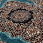 Gépi perzsa szőnyeg kék 200x300 minőségi nappali szőnyeg akrilból  -872121G200300