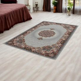 Gépi perzsa szőnyeg szürke 140x200 luxus akril szőnyeg  -872365G140200