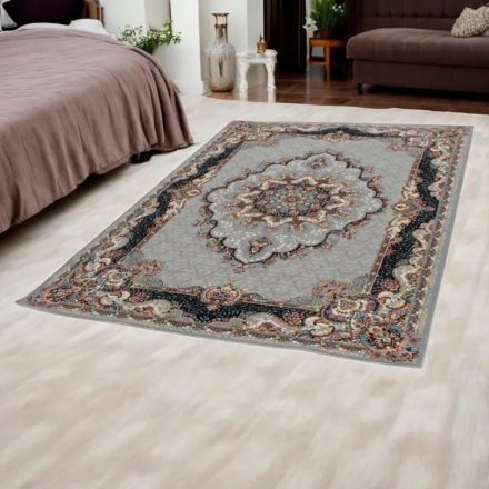 Perzsa szőnyeg szürke TABRIZ 140x200 luxus szőnyeg a nappaliba vagy hálószobába