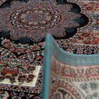 Gépi perzsa szőnyeg türkiz 160x230 luxus nappali szőnyeg akrilból  -872421B160230