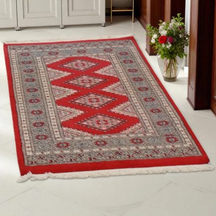 Pakisztáni szőnyeg bordó Jaldar 76x125 kézi csomózású szőnyeg