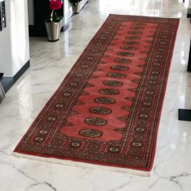   Futószőnyeg rózsaszín Bukhara 76x242 Pakisztáni kézi csomózású szőnyeg