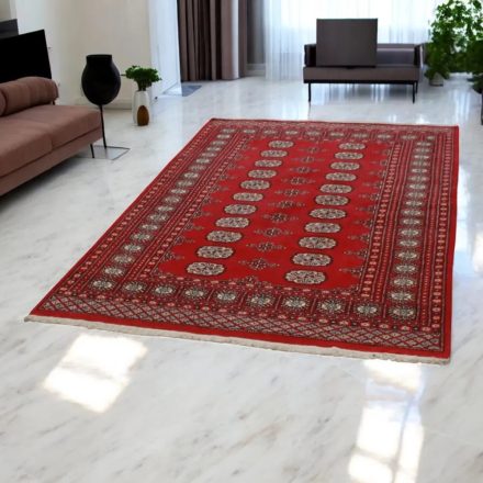Pakisztáni szőnyeg piros bokhara 141x210 kézi csomózású szőnyeg