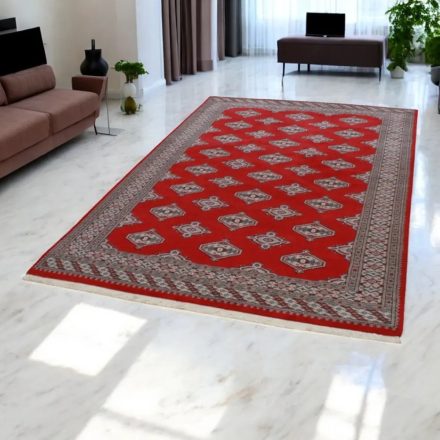 Pakisztáni szőnyeg bordó Bokhara 153x245 kézi csomózású szőnyeg