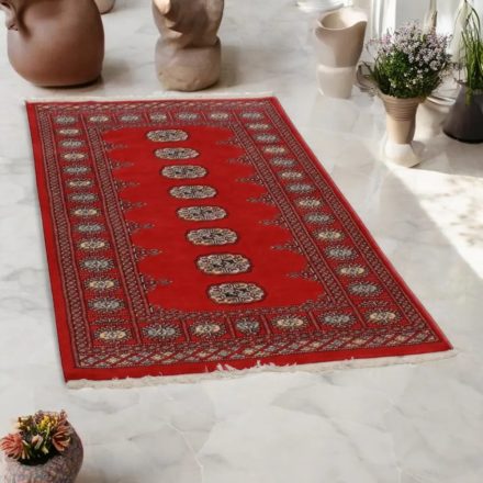 Pakisztáni szőnyeg bordó Bukhara 93x153 kézi csomózású szőnyeg