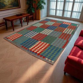   Chobi Kilim szőnyeg 301x207 kézi szövésű afgán gyapjú kilim