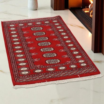 Pakisztáni szőnyeg bordó Bukhara 78x122 kézi csomózású szőnyeg