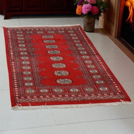 Pakisztáni szőnyeg bordó Bokhara 94x160 kézi csomózású szőnyeg