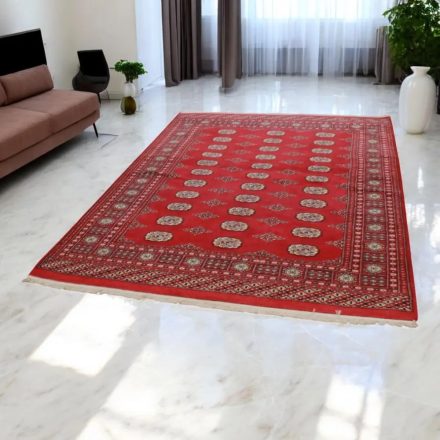 Pakisztáni szőnyeg bordó Bokhara 168x229 kézi csomózású szőnyeg