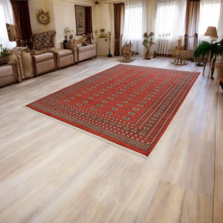 Nagyméretű szőnyeg bordó bokhara 244x336 kézi csomózású Pakisztáni nappali szőnyeg