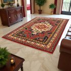 Keleti szőnyeg bordó-bézs Kargai 199x292 kézi csomózású Afgán szőnyeg