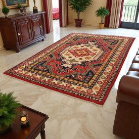   Keleti szőnyeg bordó-bézs Kargai 199x292 kézi csomózású Afgán szőnyeg