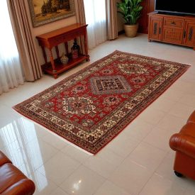   Kazak szőnyeg 187x119 színes kézi csomózású keleti szőnyeg