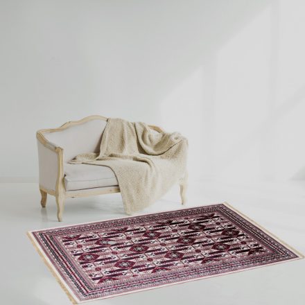 Gépi perzsa szőnyeg bézs Afghan 80x150 klasszikus nappali szőnyeg