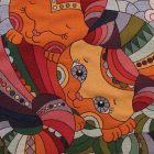 Narancs díszpárna 45x45 – Ölelő cicák