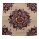 Krém díszpárna 45x45 – Kék rozetta