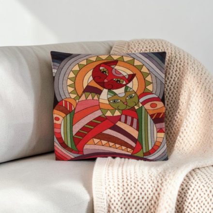 Bordó díszpárna 45x45 – Mozaik cicapár