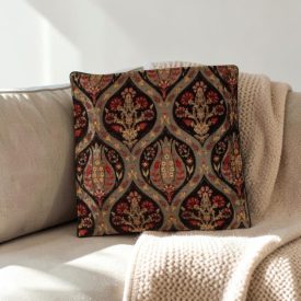 Fekete díszpárna 45x45 – Éjfekete keleti kert