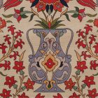 Krém díszpárna 45x45 – Keleti váza