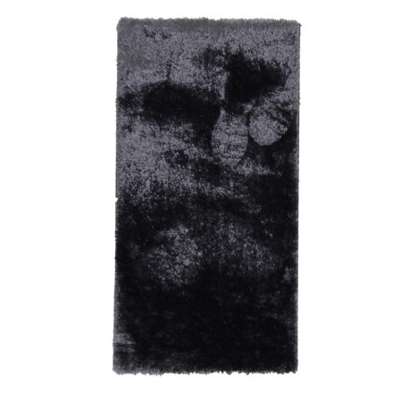Egyszínű szőnyeg fekete 60x110 puha gépi szőnyeg