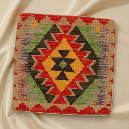 Afgán Kilim párnahuzat 45x45 kézi szövésű párna