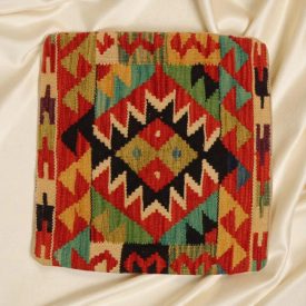 Kilim díszpárna 45x45 kézi szövésű párnahuzat
