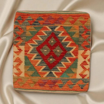 Afgán Kilim párnahuzat 45x45 kézi szövésű párna