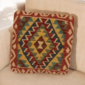 Afgán Kilim párnahuzat 45x45 kézi szövésű párna