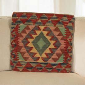 Afgán Kilim párnahuzat 45x45 kézi készítésű párna