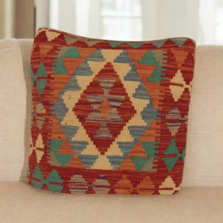 Kézi szövésű Kilim párnahuzat 45x45 afgán díszpárna