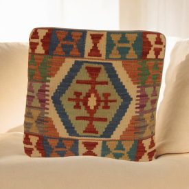 Kézi szövésű Kilim párnahuzat 45x45 afgán díszpárna