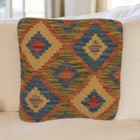 Kézi szövésű Kilim párnahuzat 45x45 afgán díszpárna