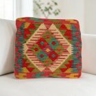 Afgán Kilim párnahuzat 40x40 kézi szövésű párna