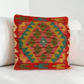 Afgán Kilim párnahuzat 40x40 kézi szövésű párna