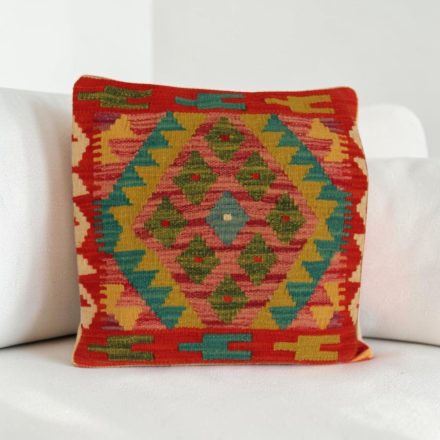 Afgán Kilim párnahuzat 40x40 kézi szövésű párna