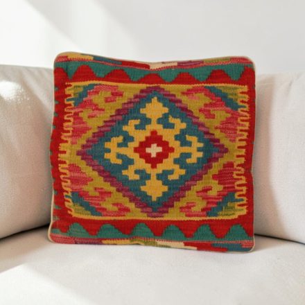Afgán Kilim párnahuzat 40x40 kézi szövésű párna