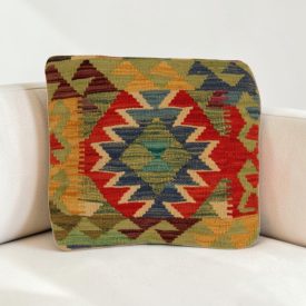 Afgán Kilim párnahuzat 40x40 kézi szövésű párna