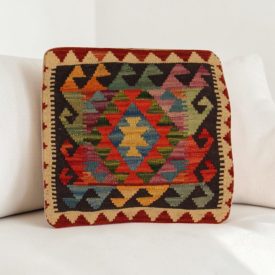 Afgán Kilim párnahuzat 40x40 kézi szövésű párna