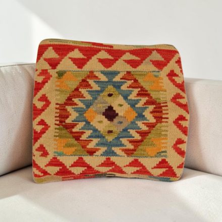 Afgán Kilim párnahuzat 40x40 kézi szövésű párna
