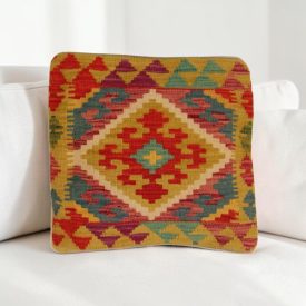 Afgán Kilim párnahuzat 40x40 kézi szövésű párna
